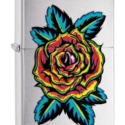 Zippo Flower Color Image On Brushed Chrome Lighter 5 Zippo Flower Color Image On Brushed Chrome Lighter -Visol Products shop zippo flower color image on brushed chrome lighter 37