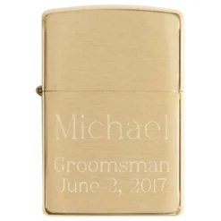 Zippo Lighter - Brushed Brass Personalized With Free Engraving -Visol Products shop zippo lighter brushed brass personalized with free engraving 100