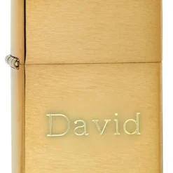 Zippo Lighter - Brushed Brass Personalized With Free Engraving -Visol Products shop zippo lighter brushed brass with free engraving 77