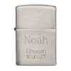 Zippo Lighter - Brushed Chrome Personalized With Free Engraving