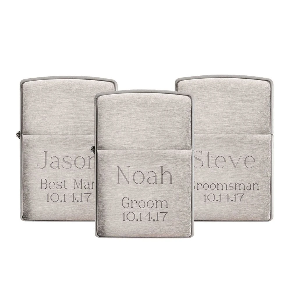 Zippo Lighter - Brushed Chrome Personalized With Free Engraving 5 Zippo Lighter - Brushed Chrome Personalized With Free Engraving - Image 3