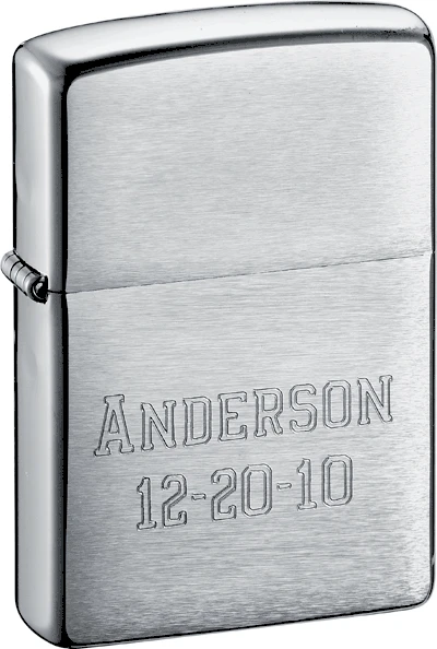 Zippo Lighter - Brushed Chrome Personalized With Free Engraving 4 Zippo Lighter - Brushed Chrome Personalized With Free Engraving - Image 2
