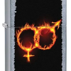 Zippo Male And Female Fire Street Chrome Lighter