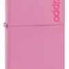 Zippo Pink Matte Lighter With Zippo Logo