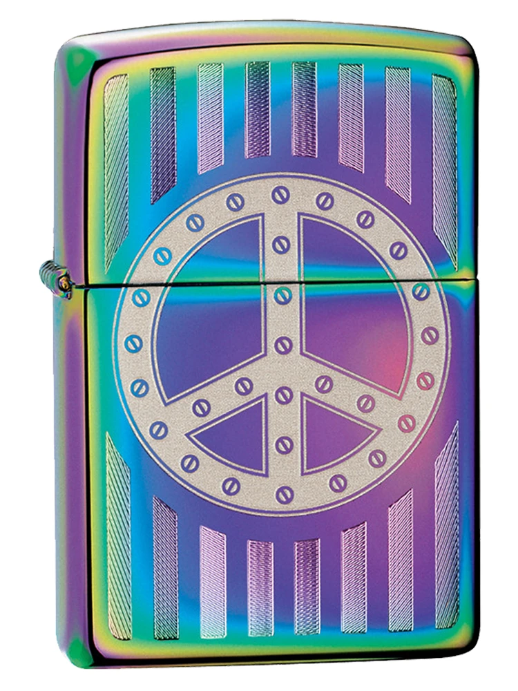 Zippo Rivit Peace Sign Spectrum Lighter 4 Zippo Rivit Peace Sign Spectrum Lighter - Image 2
