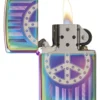 Zippo Rivit Peace Sign Spectrum Lighter