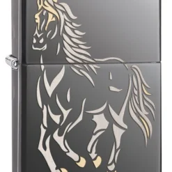 Zippo Running Horse Black Ice Windproof Lighter