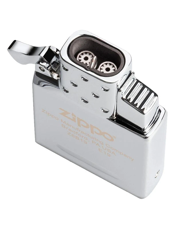 Zippo Satin Chrome Lighter With Double Torch Lighter Insert 7 Zippo Satin Chrome Lighter With Double Torch Lighter Insert - Image 5