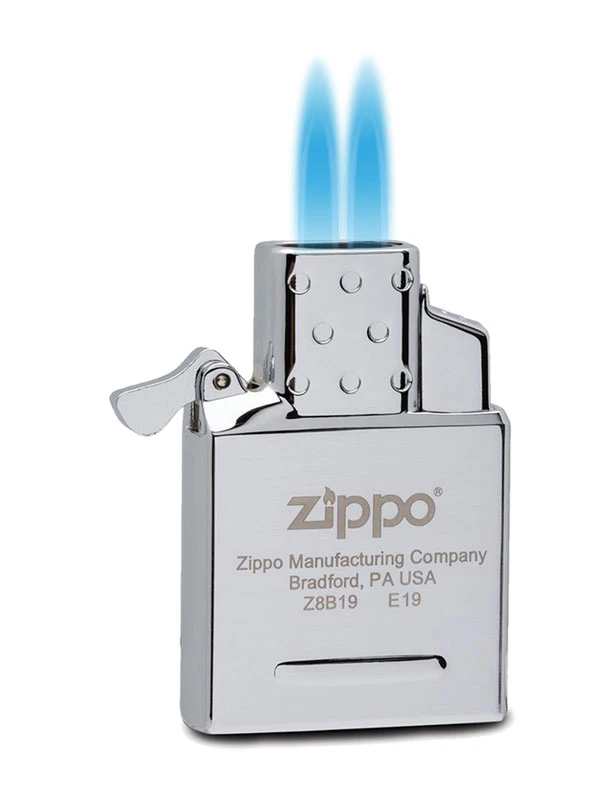 Zippo Satin Chrome Lighter With Double Torch Lighter Insert 6 Zippo Satin Chrome Lighter With Double Torch Lighter Insert - Image 4