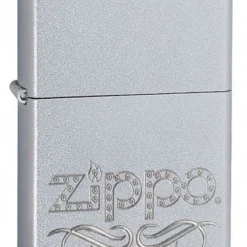 Zippo Scroll Satin Chrome Lighter