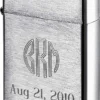 Zippo Slim Chrome Lighter Personalized With Free Engraving -Visol Products shop zippo slim brushed chrome lighter free engraving 45
