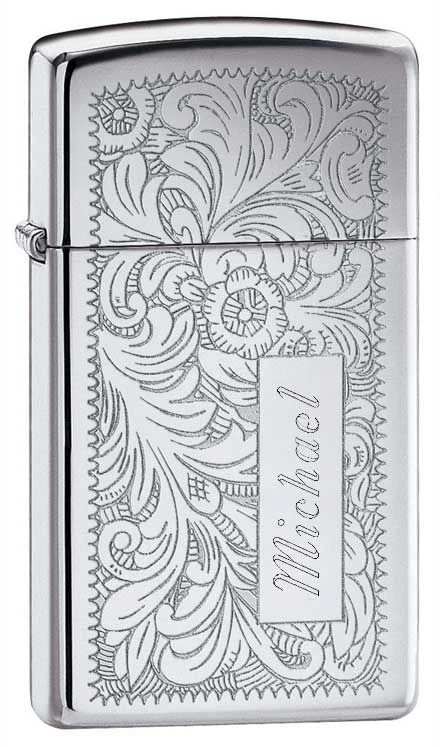 Zippo Slim Venetian Personalized Lighter W/ Free Engraving 3 Zippo Slim Venetian Personalized Lighter W/ Free Engraving