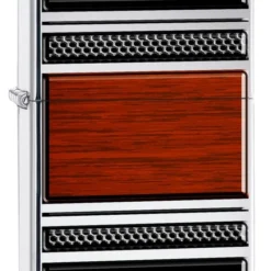 Zippo Steel And Wood High Polish Chrome Windproof Lighter