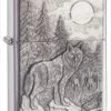 Zippo Timberwolves Emblem Brushed Chrome Lighter