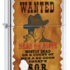 Zippo Wanted Poster High Polish Chrome Lighter -Visol Products shop zippo wanted poster high polish chrome lighter 46